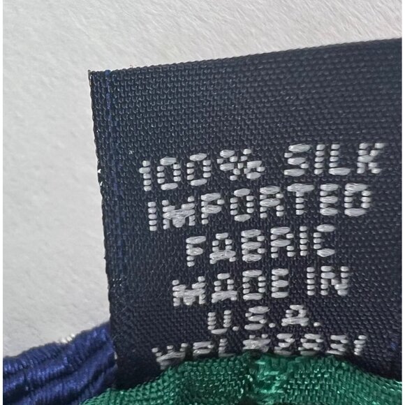 Mens Tommy Hilfiger Silk Multicolored Striped Tie Orange Blue Green Made in USA - Picture 5 of 8